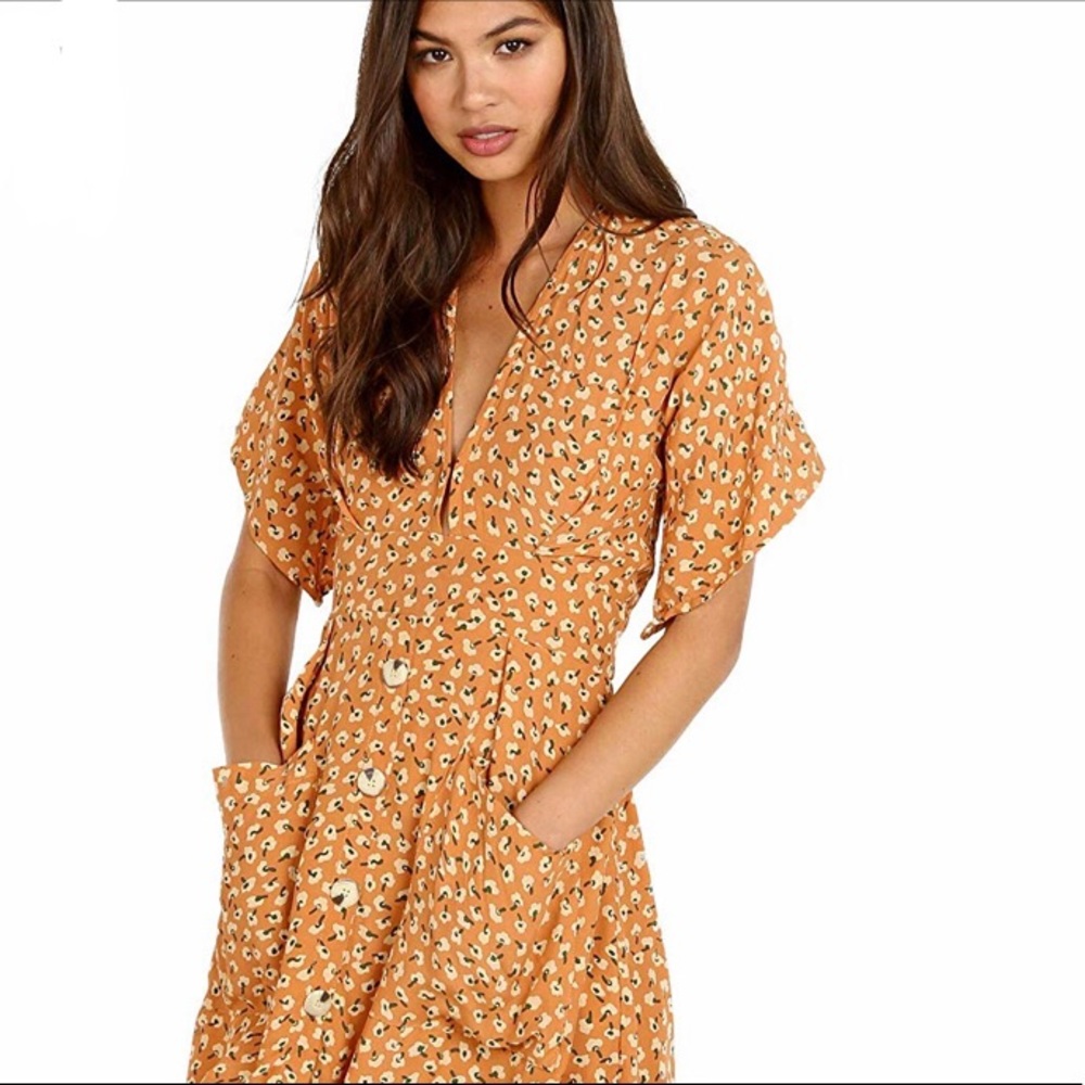 NWT Faithfull The Brand Umbria Dress Bloom-Peach - Picture 5 of 6